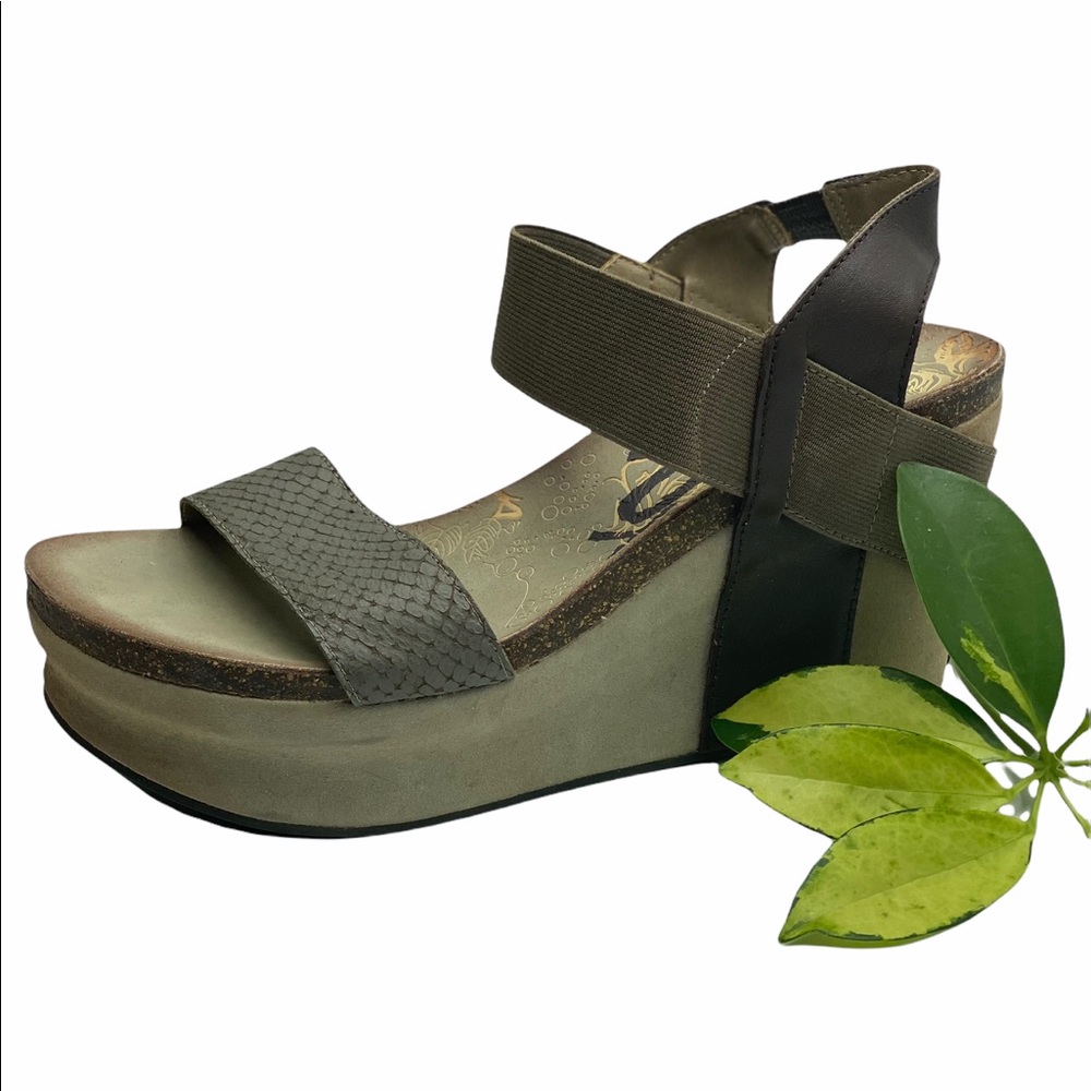 OTBT Brown/Taupe/Gray Platform Sandals 7.5